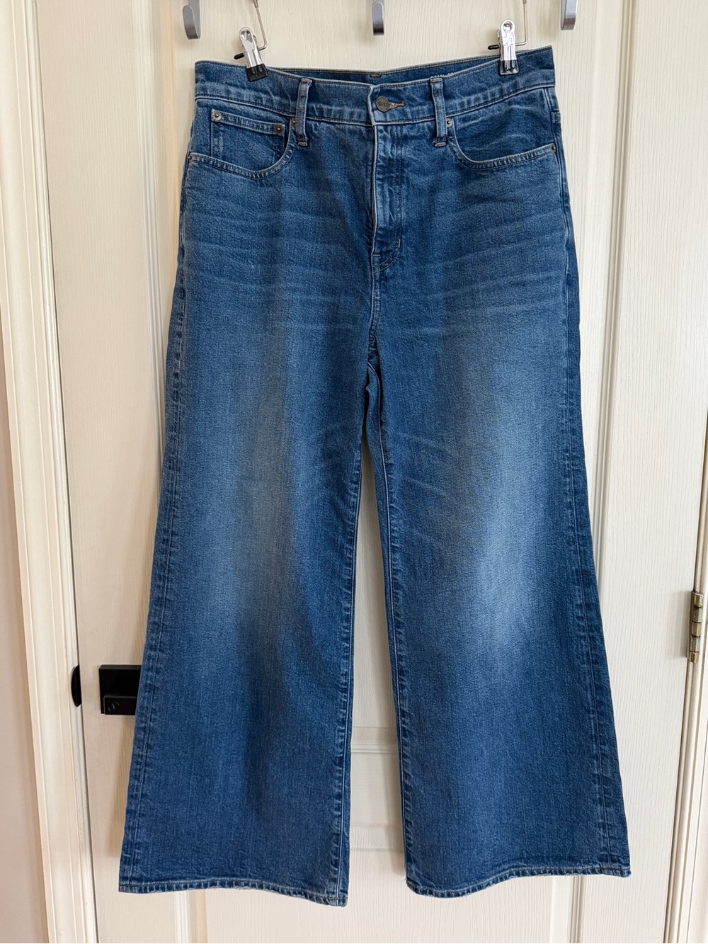J. Crew Women's High Rise Denim Trousers wide leg Jeans 30P